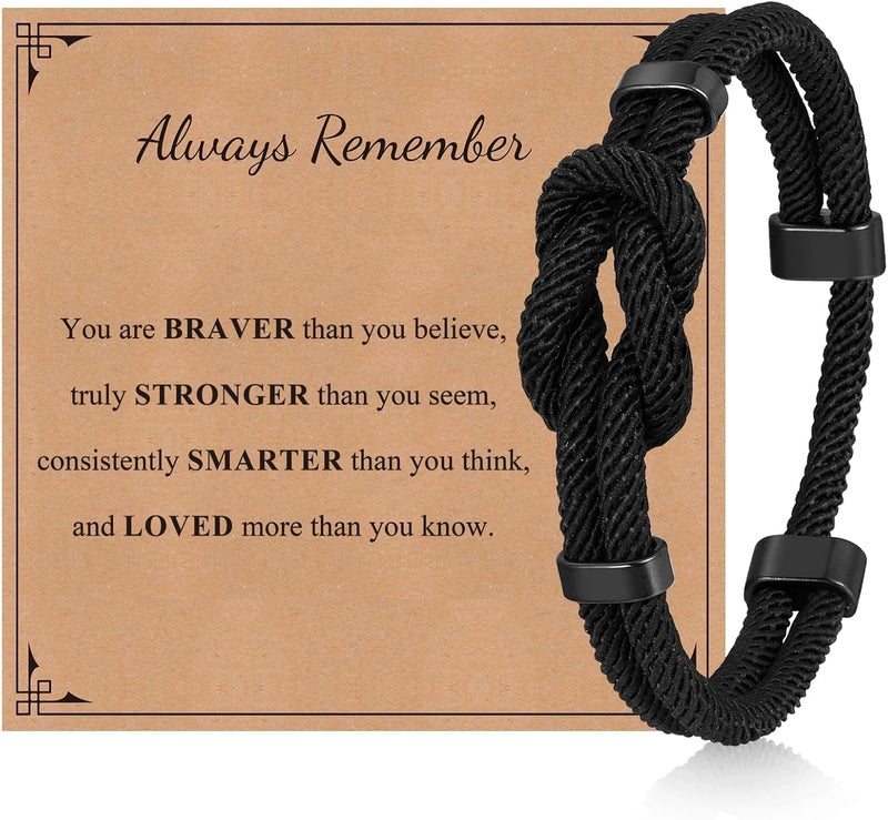 TempBeau Store Love Knot Bracelet Gift for Men - Braided Cord Rope Bracelets for Men,String Bracelet with Infinity Knot Anniversary Birthday Gifts - Image 1